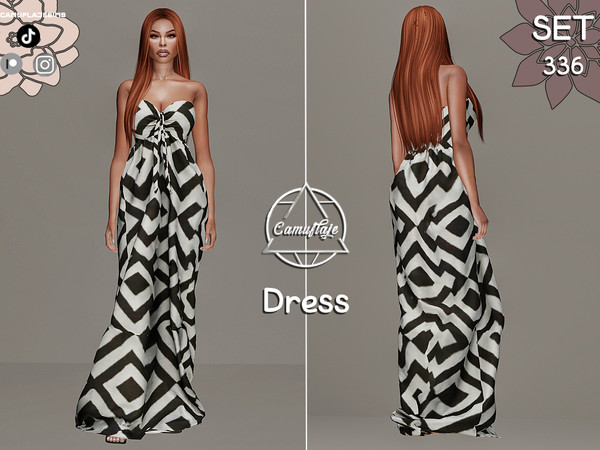 The Sims Resource - SET 336 - Geometric Dress