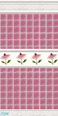 Sims 2 — Pink flowers by devilishdawn — tile wall