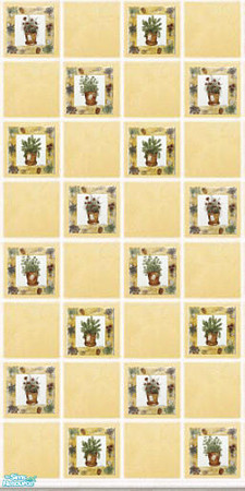 Sims 2 — Flower pots by devilishdawn — tile wall