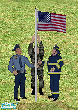 Sims 2 — Large Sign Recolors - Raising The Flag by munchkin_brat — Show your patriotism by proudly displaying this