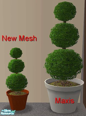 Sims 2 — Altered Plants - New Meshes - Topiary by munchkin_brat — A slightly smaller version of the Potted Topiary.