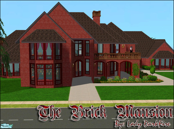 Sims 2 — The Brick Mansion by Lady Darkfire — The Brick Mansion is an elegant lot designed for the Sim that can