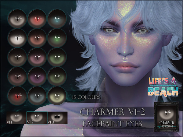 Sims 4 — RemusSirion_eyes_326_CharmerV1-2_LifesABeach.package by RemusSirion — Charmer, facepaint eyes in 15-16 colours,