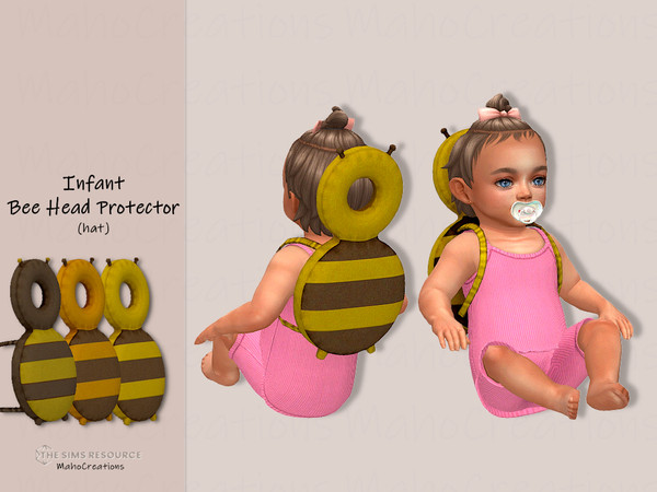 Sims 4 — Bee Head Protector - Infant by MahoCreations — A cute little bee protects you infant head. In 3 colors