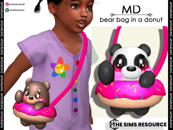 Sims 4 — bear bag in a donut toddler by Mydarling20 — new mesh, base game, compatibl,e all lod,s all maps, 9 colors, The