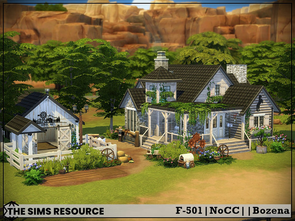 Sims 4 — F-501 by Bozena — The house is located in the Chestnut Ridge . Have fun Lot: 30 x 20