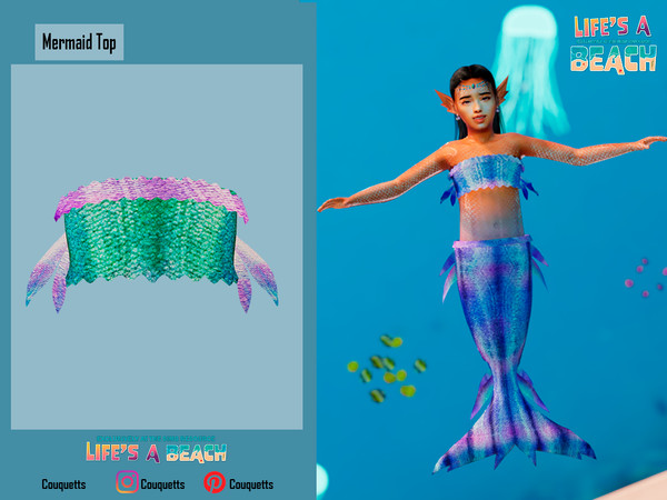 The Sims Resource - Life's A Beach Little Mermaid Top for your kids