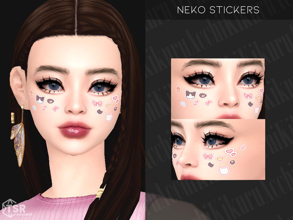 Sims 4 — Neko Stickers [Blush Section] by Kikuruacchi — - It is suitable for Female and Male. ( Infants to Elder ) - 1