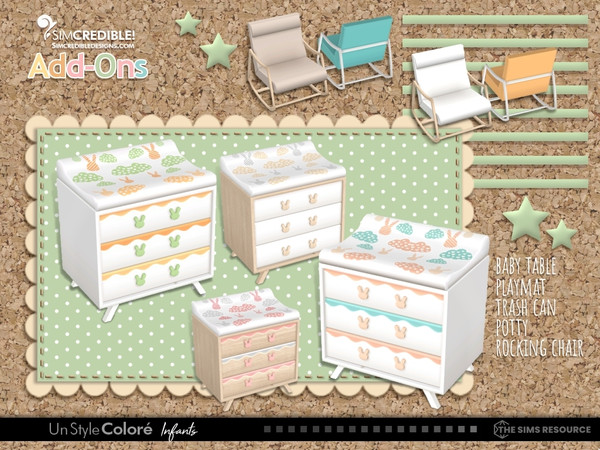 Sims 4 — Un Style Colore Diapers trash can by SIMcredible! — 