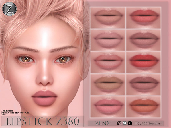 Sims 4 — [ZENX] LIPSTICK Z380+HQ by ZENX — Base Game