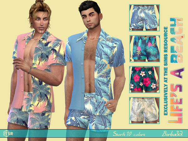 The Sims Resource - Life's a Beach - Hawaiian Swimwear