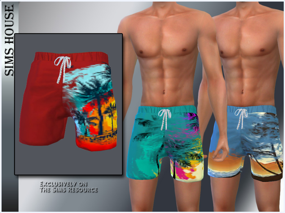 The Sims Resource - MEN'S SHORT SWIMMING SHORTS