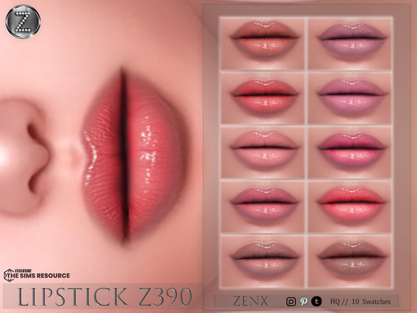 Sims 4 — [ ZENX] LIPSTICK Z390 +HQ by ZENX — Base Game