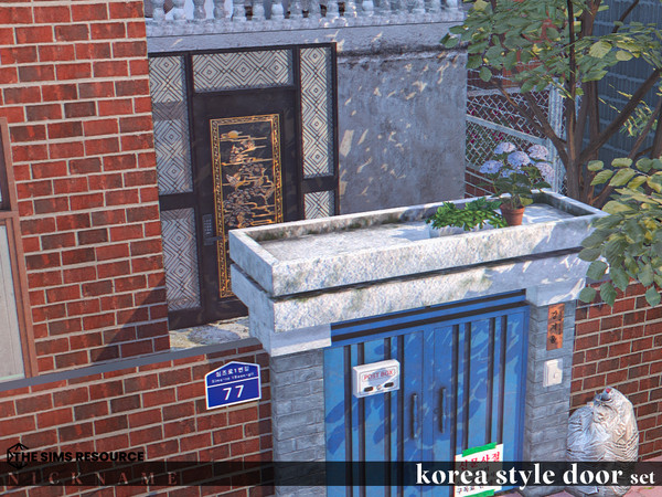 Sims 4 — korea style door set_sliding door 2x3 opened by NICKNAME_sims4 — korea style door set 10 package files. korea