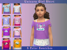 Sims 4 — Unicorn Girl Shirt by Kumi80 — a Shirt with unicorn print for your little girl.