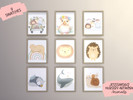 Sims 4 — Cute Nursery Animal Artwork by JessSims612 — Set of 9: Nursery Animal Artwork