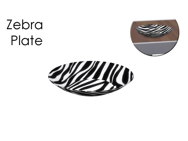 Sims 4 — Zebra plate by Yassinef90 — Base Game / Low poly