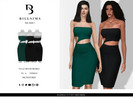 Sims 3 — Bandeau Cut Out Midi Dress by Bill_Sims — This dress features a slinky material with a bandeau neckline and