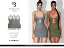 Sims 3 — Ribbed Trim Detail Strappy Mini Dress by Bill_Sims — This dress features a ribbed material with trim detailing