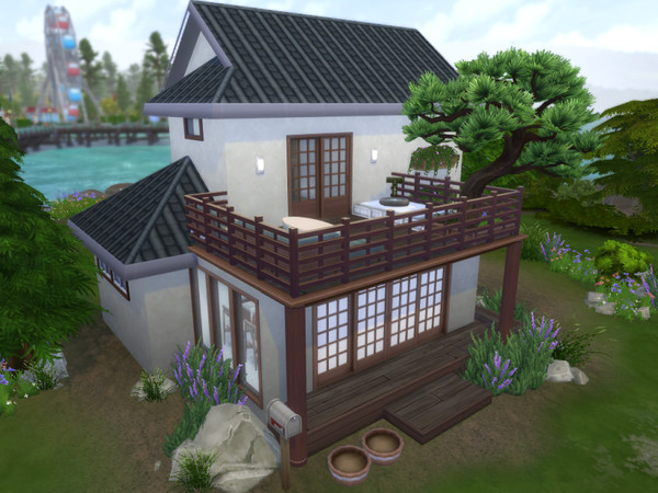 Sims 4 — Bonsai Terrace | No CC by SharpieSim1231 — A simple build using new chinese style architecture. Mix of new and