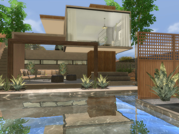Sims 4 — Nolia by Suzz86 — Modern Home featuring kitchen,breakfast bar, and livingroom. 2 Bedroom