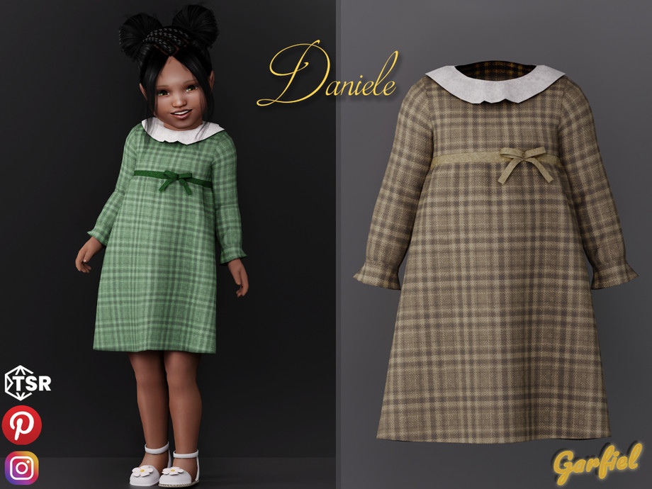 The Sims Resource - Daniele - Plaid dress