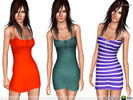 Sims 3 — Tie-Front Cami Mini Dress by ekinege — A cami mini dress featuring a self-tie closure and a shirred bust. 2