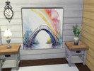 Sims 4 — Rainbow Bridge Wall Paintings - Large File by twosister422 — Colorful rainbows over bridges wall paintings will