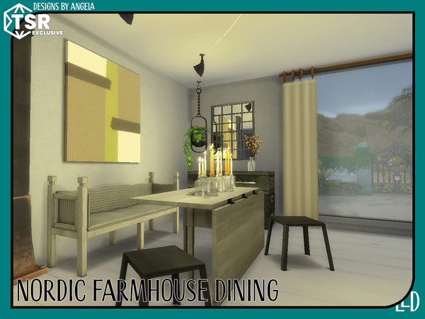 Sims 4 — Nordic Farmhouse DiningSidetable by Angela — Nordic Farmhouse Diningset. A new Sims 4 diningset for your more