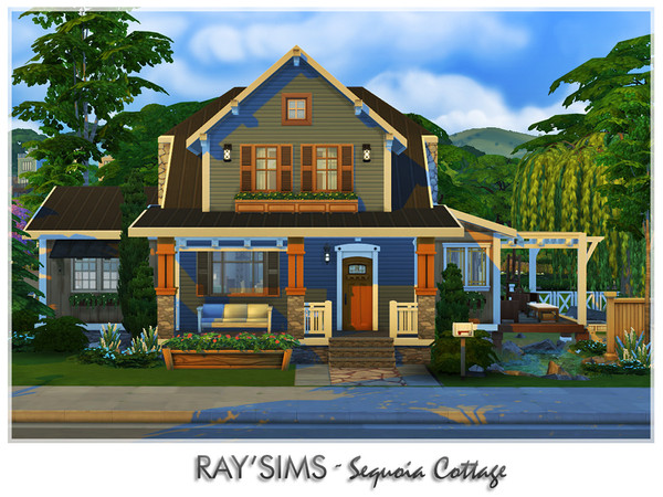 Sims 4 — Sequoia Cottage by RayDesign9 — This cozy starter is tucked away in Hopewell Hills' spacious, breezy, suburban