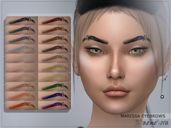 Sims 4 — Marissa Eyebrows [HQ] by Benevita — Marissa Eyebrows Makeup Category HQ Compatible 20 Swatches For Female and