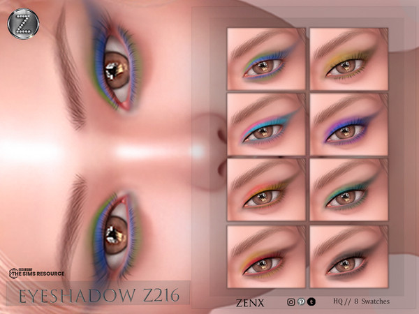Sims 4 — [ ZENX] EYESHADOW Z216+HQ by ZENX — Base Game