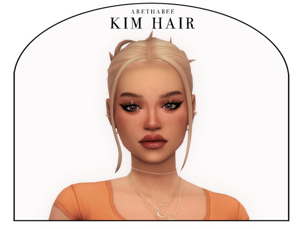 Sims 4 — [arethabee] kim hair.package by arethabee — kim hair set - 24 ea colors