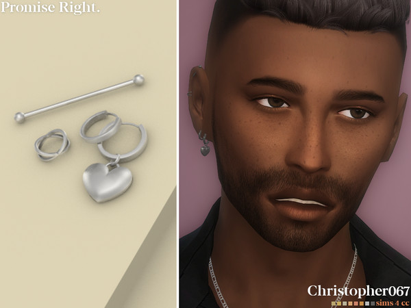 The Sims Resource - Promise Earrings Male - Right