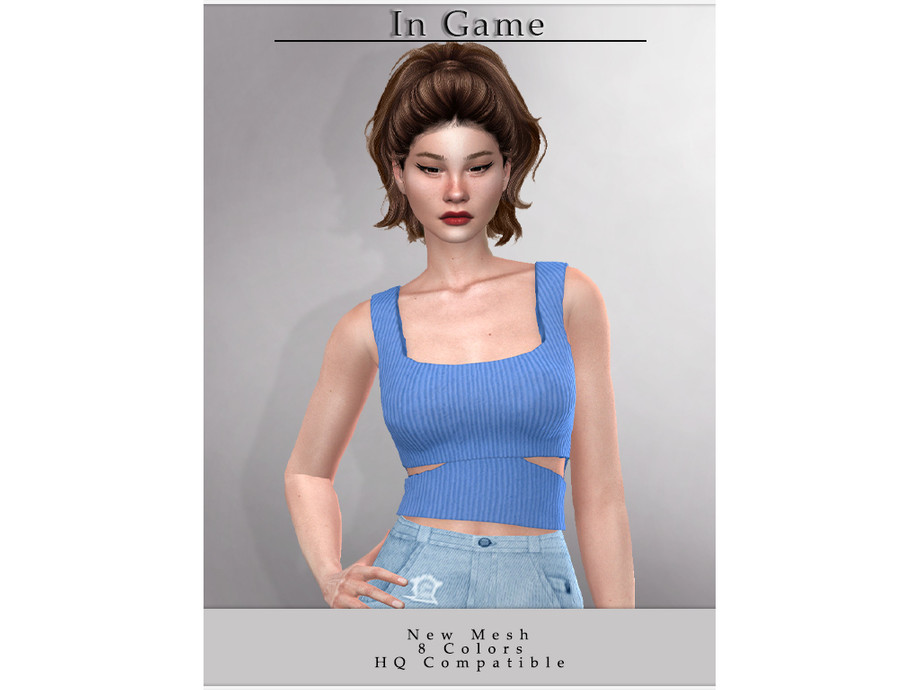 The Sims Resource - Athletic Crop Top T-481