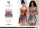 Sims 3 — Tiger Print Wrap Cut Out Mini Dress by Bill_Sims — This dress features a tiger print design with a wrap cut out