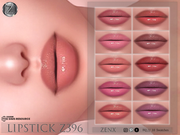 Sims 4 — [ ZENX] LIPSTICK Z396+HQ by ZENX — Base Game