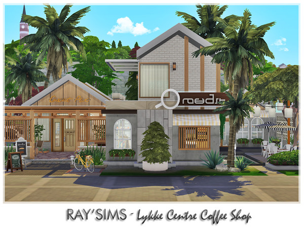 Sims 4 — Lykke Centre Coffee Shop by RayDesign9 — Modern cafe in Widenburg. There is a lot of space to sit and talk, and