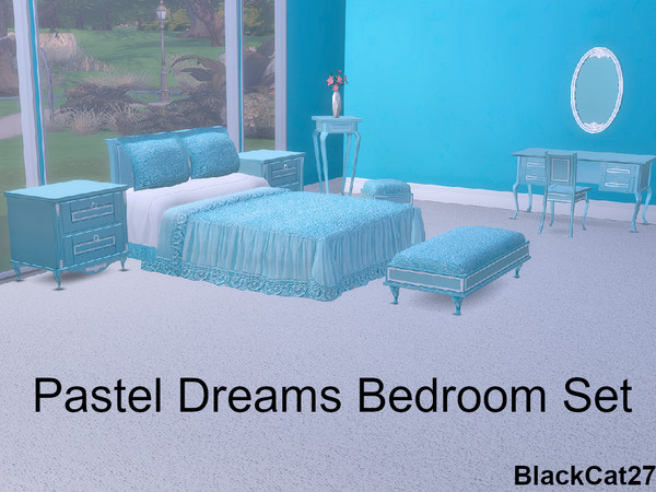 Sims 4 — Pastel Dreams Bedroom by BlackCat27 — A beautiful and elegant bedroom set for your Sims, comes in 8 gentle