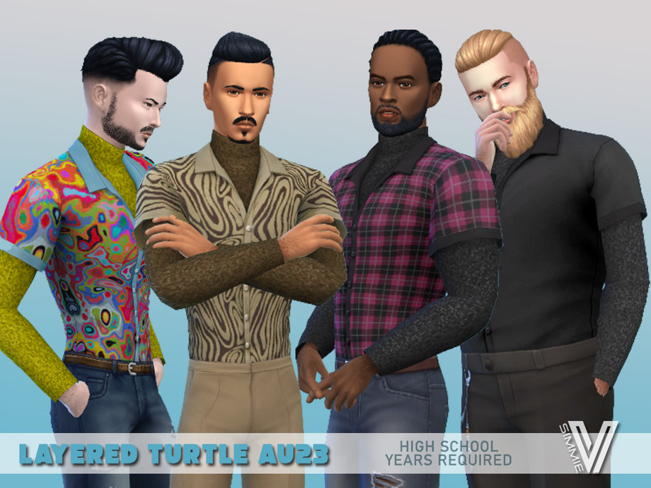The Sims Resource - Layered Turtle with Button Up AU23