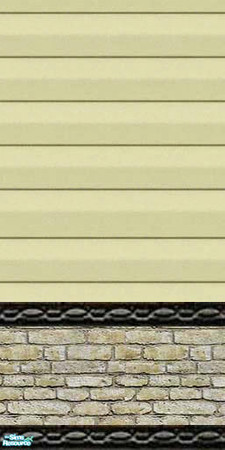 Sims 2 — jgk cream siding with white stone by ljkane — cream vinyl siding with white stone base and edging