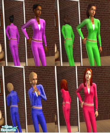 Sims 2 — Teen Sports Pack by becboobear — After the success of my pink teen sports outfit, I decided to recolor it and