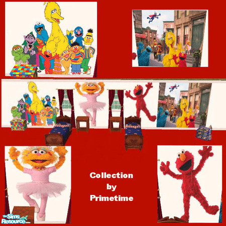 Sims 2 — PT Sesame Street Wall Murals by Primetime024 — I wanted to do some wall murals. This collection features Sesame