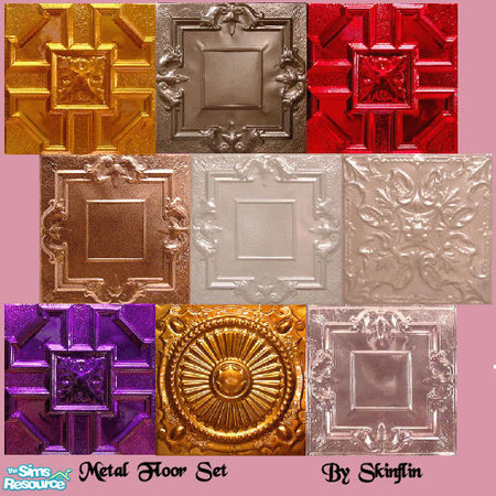 Sims 2 — metal floor set by skinflin — 9 bright metal floors. something different