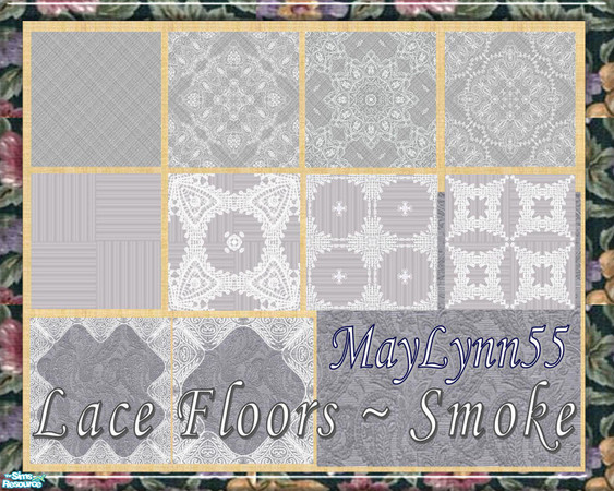 Sims 2 — Lace Floors - Smoke by maylynn55 — These floors are all smoke with all of the same backgrounds used in the wall