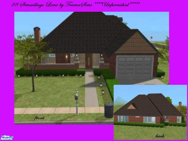 Sims 2 — 28 Simsvillage Lane by treenasims — ***Unfurnished one story brick home.Can be three bedrooms,two baths,spacious