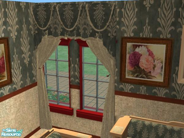 Sims 2 — Sonnet Green Livingroom - Individual Ite by TheNumbersWoman — Curtains for the Sonnet Green Set