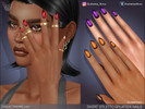 Sims 4 — Short Stiletto Splatter Nails by feyona — Short Stiletto Splatter Nails come with 10 swatches. * Fingernail