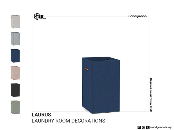 Sims 4 — Laurus Laundry Basket by wondymoon — All you need for a modern style laundry room decorations!