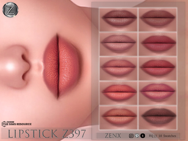 Sims 4 — [ ZENX]LIPSTICK Z397+HQ by ZENX — Base Game